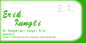 erik kungli business card